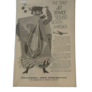 Vintage 1960 Panagra Pan American Airways Systems Jet Service Ad Advertisement